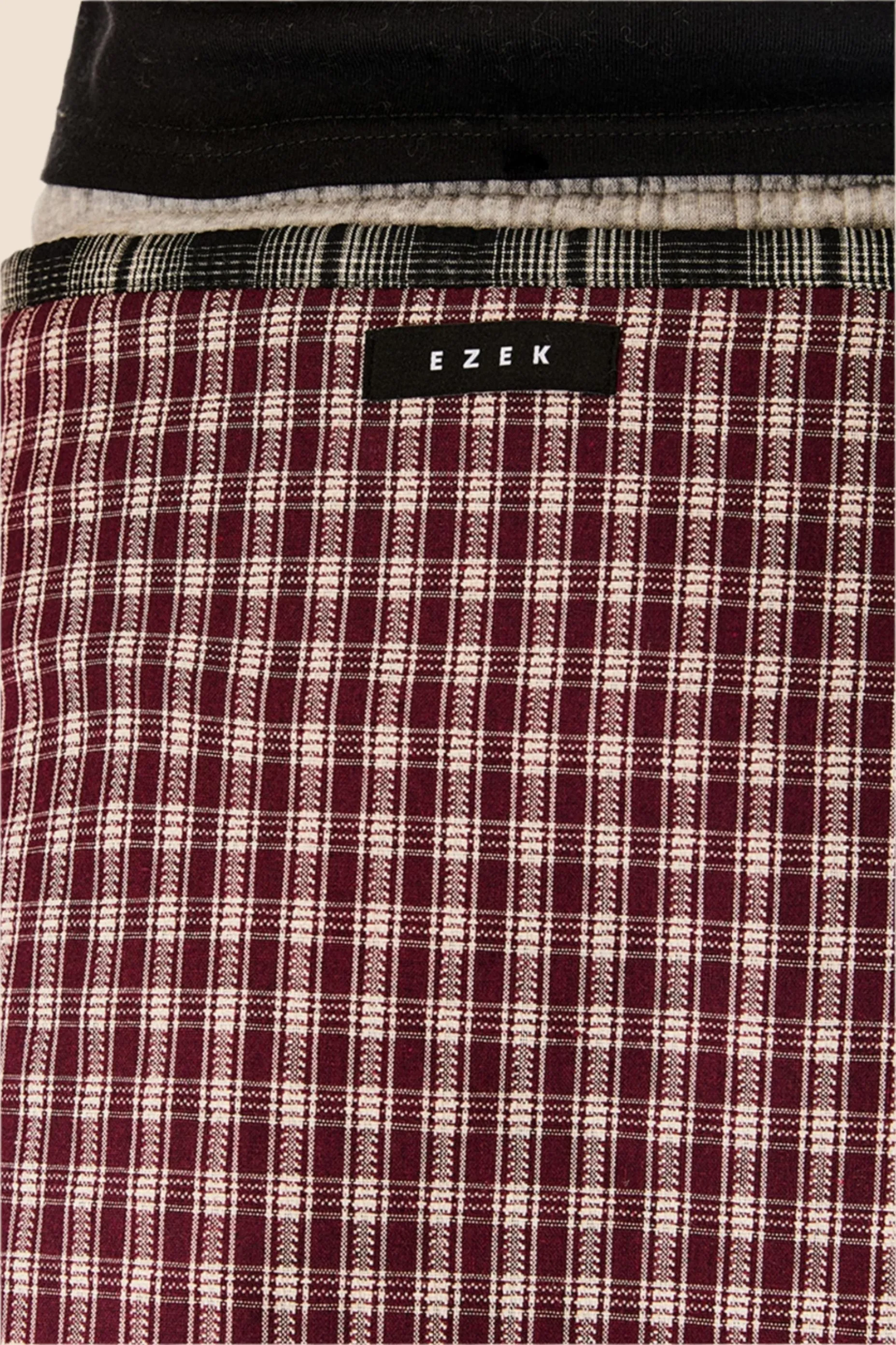 Hem Check Midi Skirt