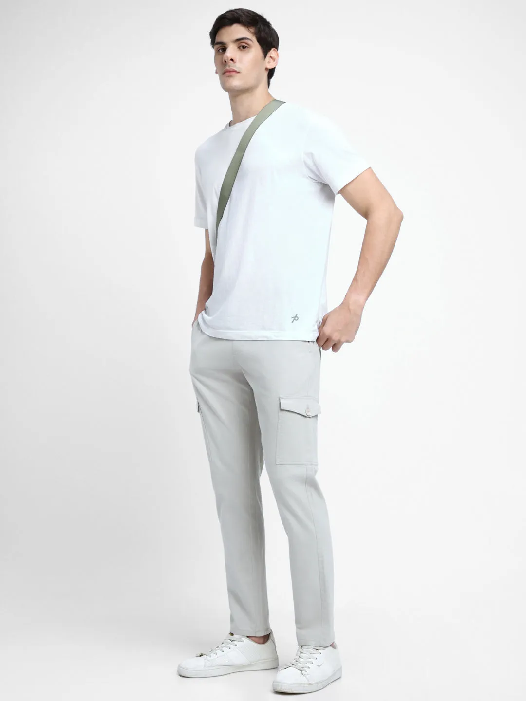 Men's Stone with Drawstring Closure Cargo Pants
