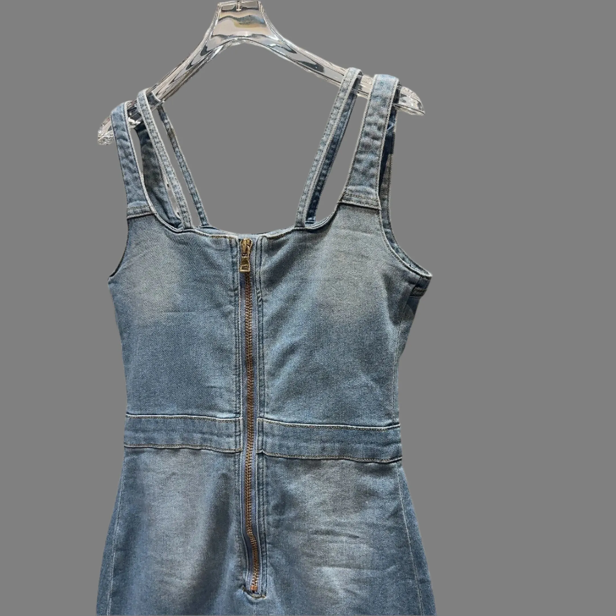 Trend4us Women’s Button-Front Denim Mini Dress