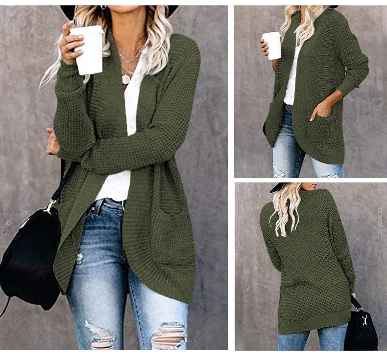Women's Long Cardigan  Loose Coat Knitted  Sweater